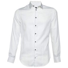 Giorgio Armani Camisa de Algodón Estampada Blanca M
