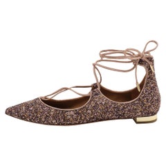 Aquazzura Multicolor Glitter Christy Ballet Flats Size 39.5