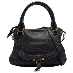 Chloe Black Leather Medium Marcie Shoulder Bag