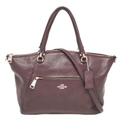 Coach Purple Pebbled Leather Prairie Satchel