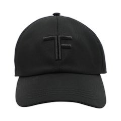 Tom Ford Gorra bordada con logotipo de tela negra