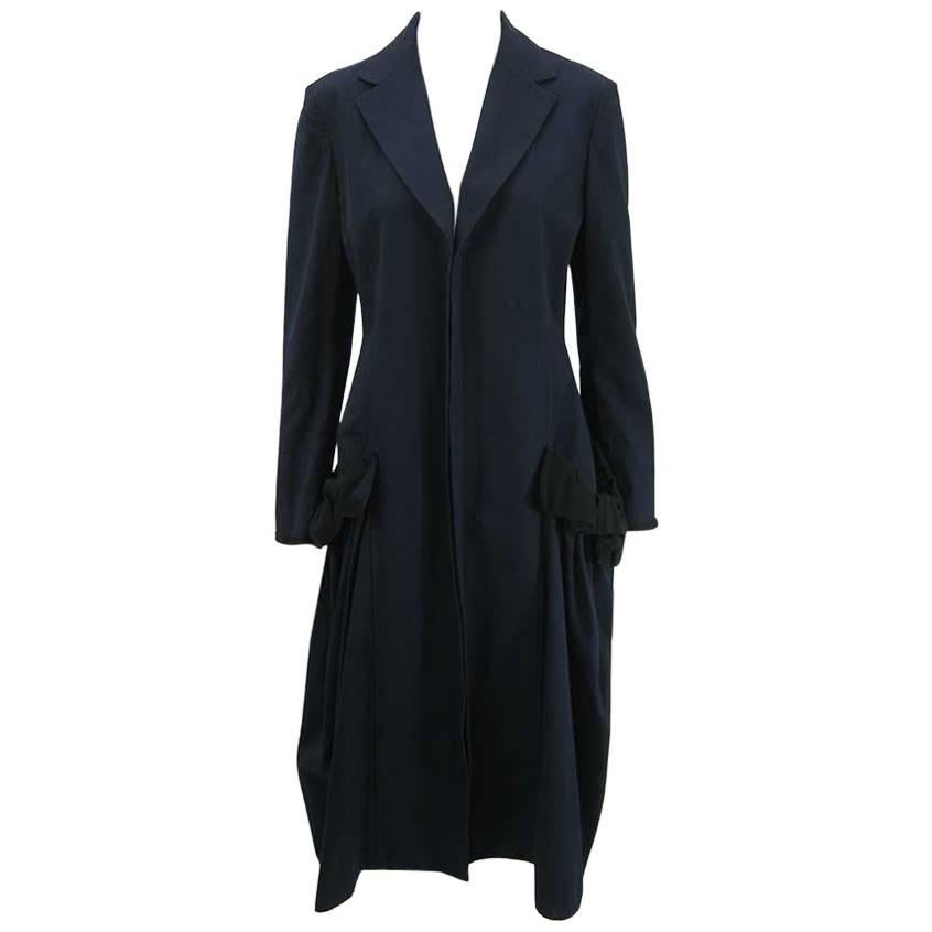 Yohji Yamamoto +Noir Navy Coat with Oversize Pockets