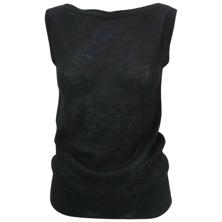 Louis Vuitton Black Cashmere Blend Sleeveless Sweater For Sale