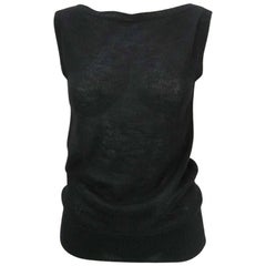 Vintage Louis Vuitton Black Cashmere Blend Sleeveless Sweater