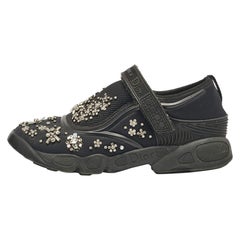 Dior Black Mesh and Neoprene Fusion Low Top Sneakers Size 39