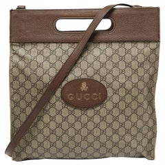 Gucci Beige/Brown GG Supreme Canvas and Leather Neo Vintage Tote