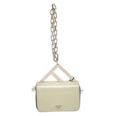 Fendi Avocado Green Leather Nano F Chain Pouch