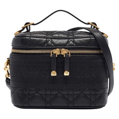 Dior Black Cannage Leather Small Diortravel Vanity Case