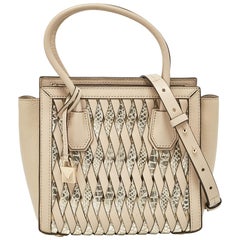 Michael Kors Beige Leather Mercer Studio Tote