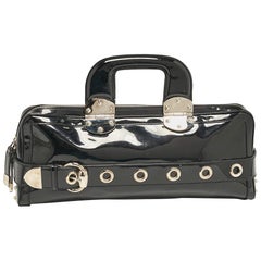 Gucci Black Patent Leather Romy Boston Bag