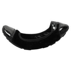 Prada Sport Black Velvet and Patent Leather Cap Toe Ballet Flats Size 36