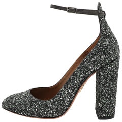 Aquazzura Greene & Greene Glitter Alix Ankle Strap Pumps Taglia 40