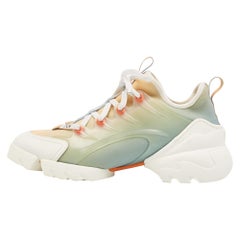 Dior Mehrfarbige Turnschuhe aus PVC und Stoff D-Connect mit Schnürung Größe 38,5