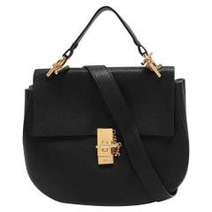 Bolso de asa superior Drew grande de piel negra de Chloe