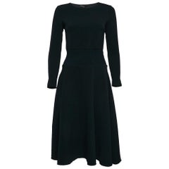 Maje - Vestito corto in vita in maglia elasticizzata blu navy - S