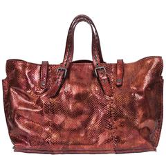 Bottega Veneta Metallic Rust Python Tote Bag 9