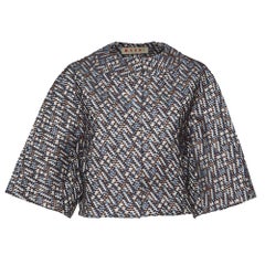 Marni Blue/Brown Lurex Tweed Jacket S