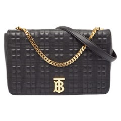 Burberry Black Quilted Leather Lola Flap Shoulder Bag
