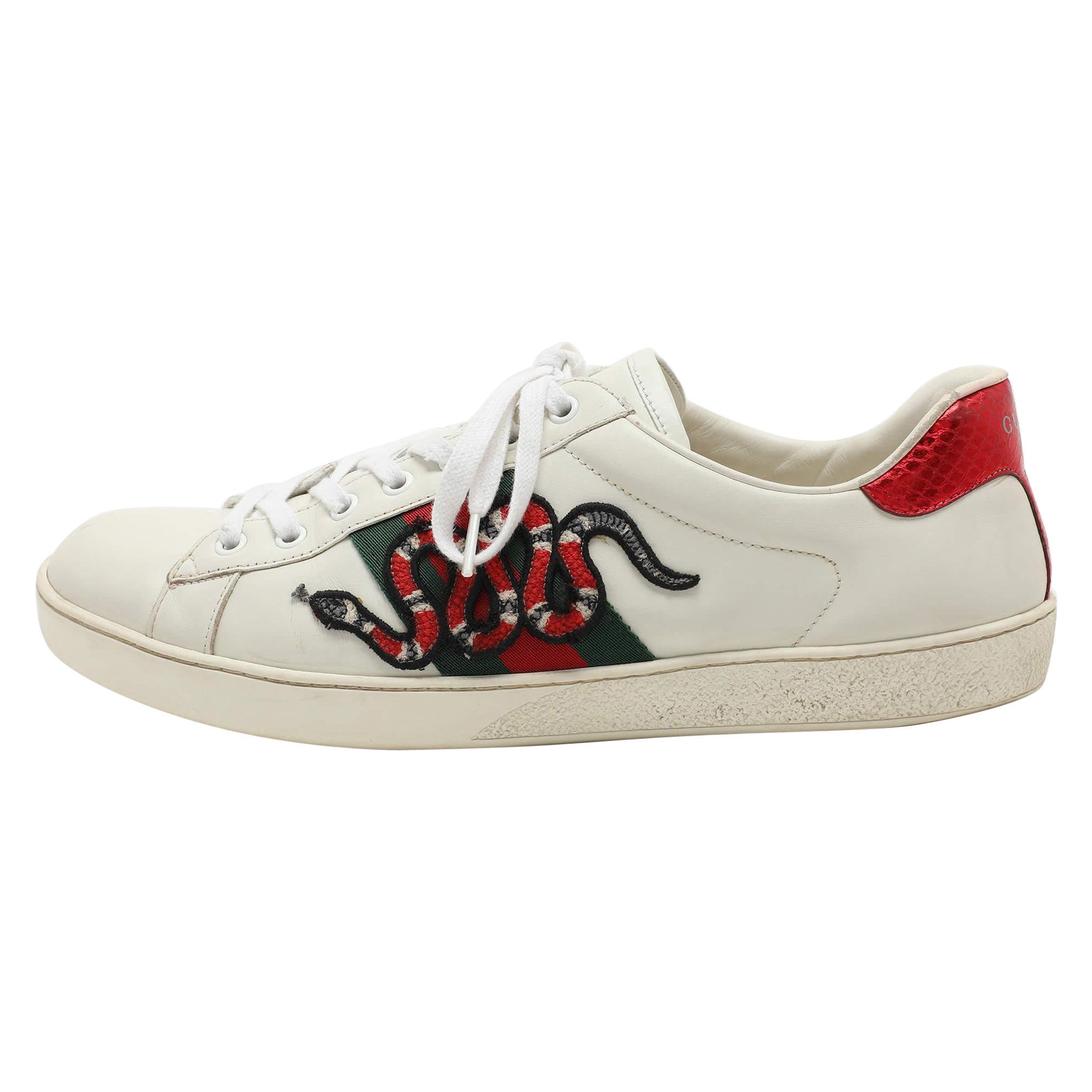 Gucci Baskets basses Ace en cuir blanc 44