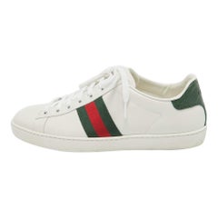 Gucci White Leather Web Ace Sneakers Size 39.5