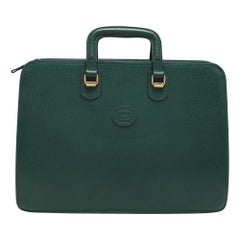 Gucci Green Leather Vintage Business Bag
