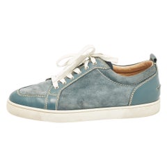 Christian Louboutin Zapatillas con cordones Rantulow de ante y cuero gris Talla 45.5