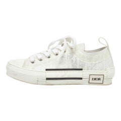Dior White Oblique Mesh and Rubber B23 Low Top Sneakers Size 37.5