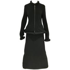 90s Jean Paul Gaultier black tube jacket and skirt set 12