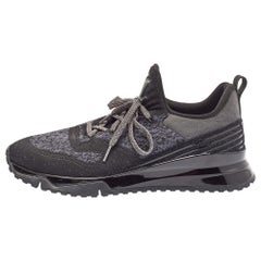 Louis Vuitton Black Knit Fabric V.N.R Lace Up Sneakers Size 42.5