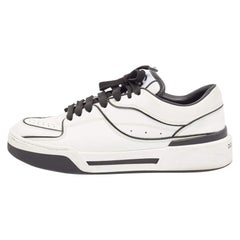 Dolce & Gabbana Blanco/Negro Piel Nuevas Zapatillas Roma Talla 40.5