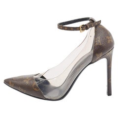 Louis Vuitton Transparent/Brown Monogram Canvas PVC Chérie Pumps Size 39