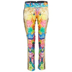Roberto Cavalli Multicolor Printed Silk Trouser S