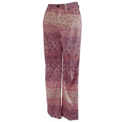 Moschino Pink Flower Cotton Jeans