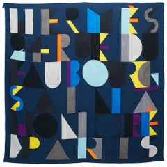 Écharpe Jeu d'Adresse en cachemire mélangé imprimé bleu Hermès