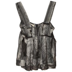 Marni Metallic Stripe Lurex Silk Blend Trapeze Top S