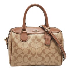 Coach Beige/Brown Signature Coated Canvas and Leather Mini Bennetts Satchel