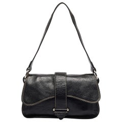 Borsa a tracolla con patta in pelle nera di Bally