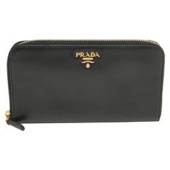 Prada Prada Saffiano Leather Zip Around Wallet