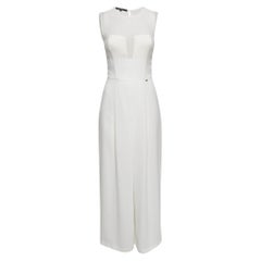 Elisabetta Franchi White Crepe Sleeveless Jumpsuit S