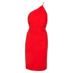 Calvin Klein Red Crepe One-Shoulder Short Dress XL