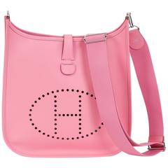 Hermes New Evelyne Rose Confetti GM Bag at 1stDibs