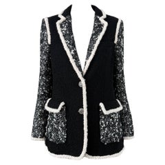 Chanel 12K$ New Sequinned Black Tweed Jacket 34 FR