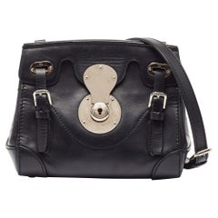 Ralph Lauren Black Leather Mini Ricky Crossbody Bag