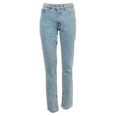 Ganni - Jeans a gamba dritta in denim blu - Vita 25"