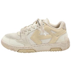 Off-White Crema Piel y Malla Out Of Office Low Top Sneakers Talla 38