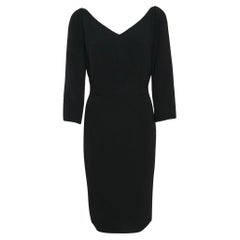 Dolce & Gabbana Black Crepe V-Neck Short Dress L