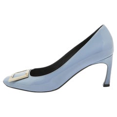 Roger Vivier Blue Patent Leather Trompette Pumps Size 38