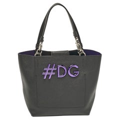 Dolce & Gabbana Black Leather Beatrice Tote