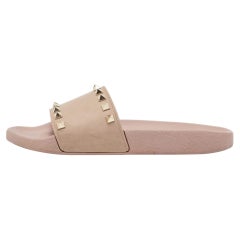Valentino - Scivoli Rockstud in gomma rosa polveroso taglia 38