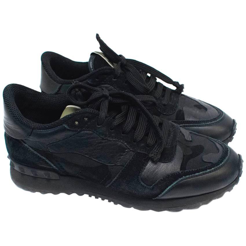 Valentino Black Camo Rockrunner Trainers For Sale